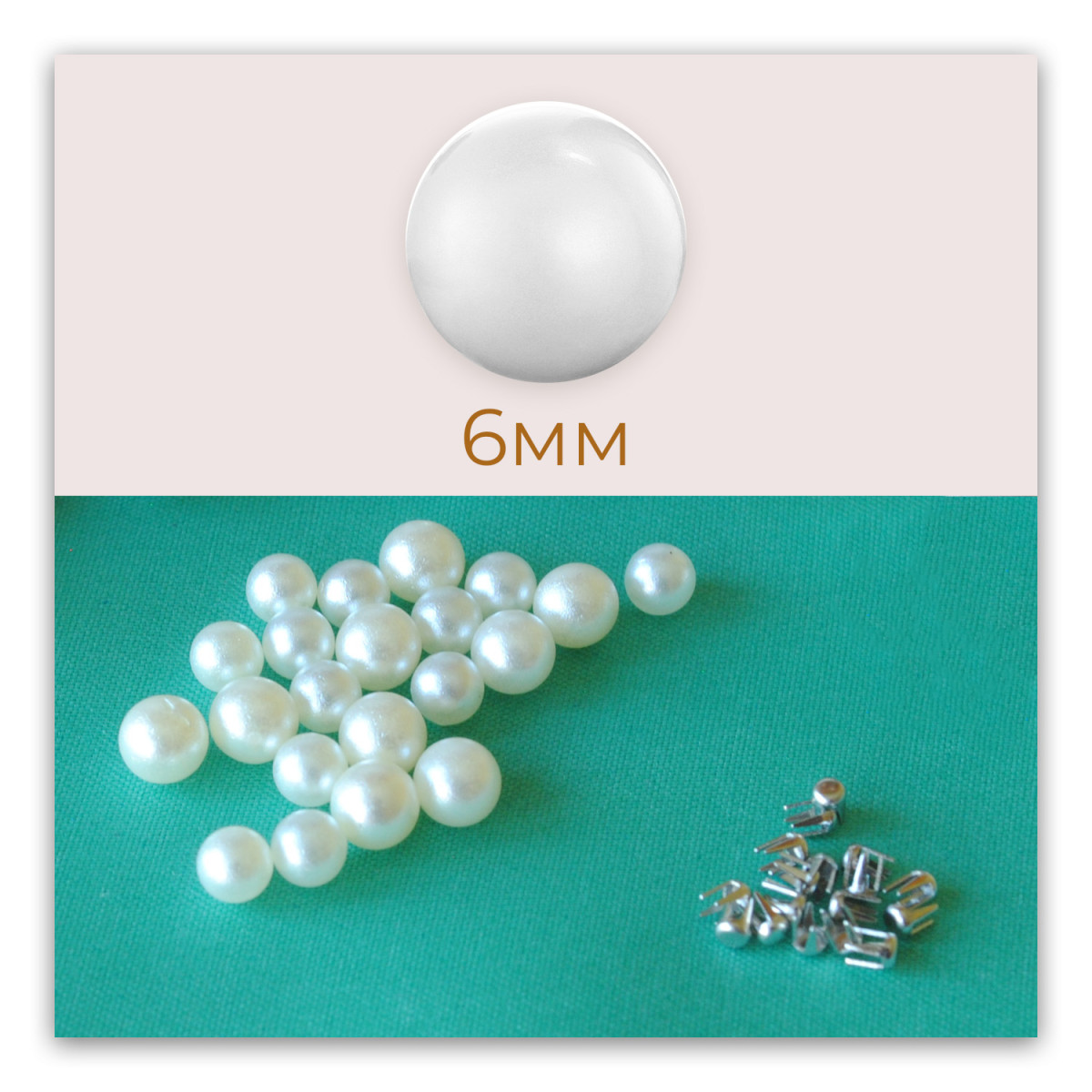 Шивашки перли с нит, 6мм, AY6